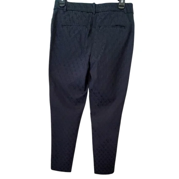 White House Black Market Womens Slim Ankle Jaquard Textured Black Pants Size 2L - Picture 6 of 8